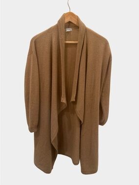 Cashmere Open-Front Brown Women's Cardigan Sweater